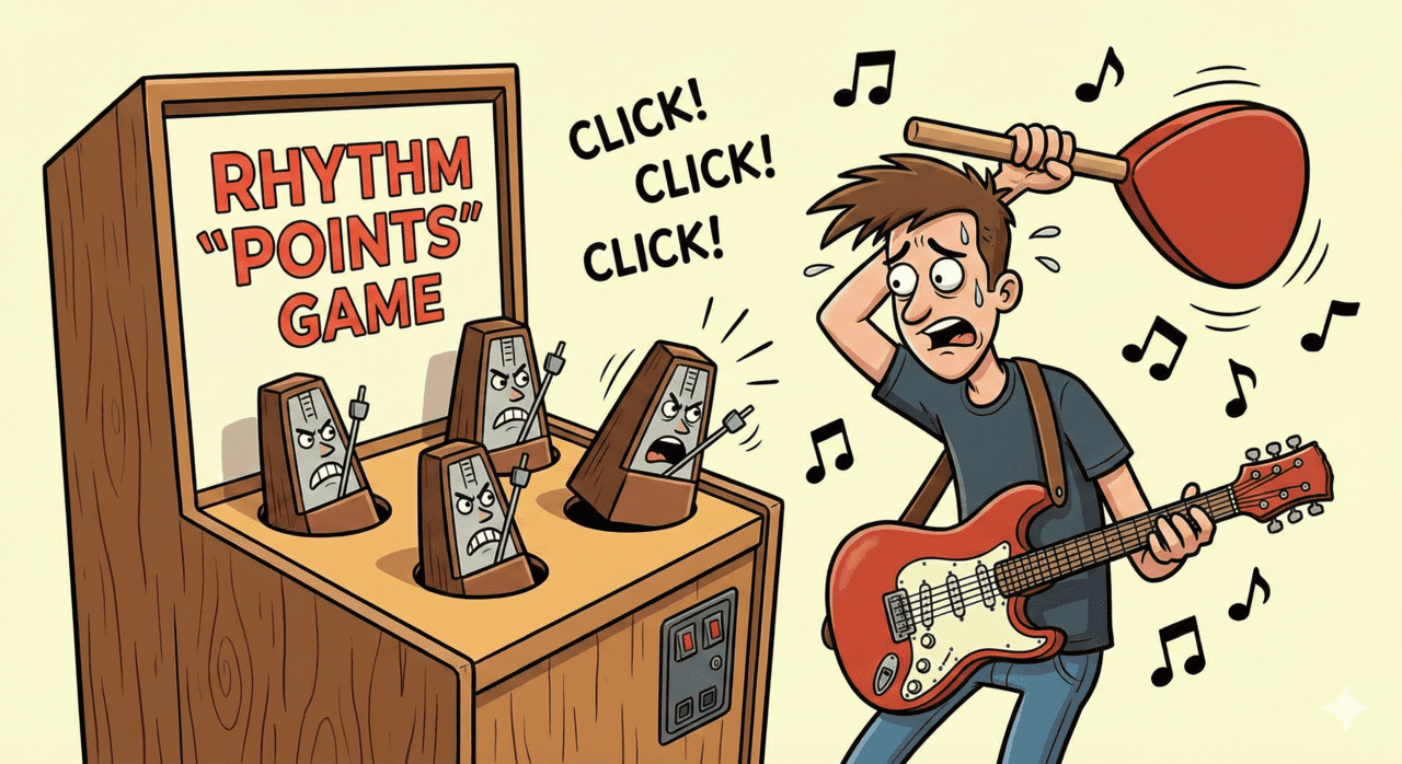 ギターのリズム練習_悪い例_モグラ叩きのような点の意識